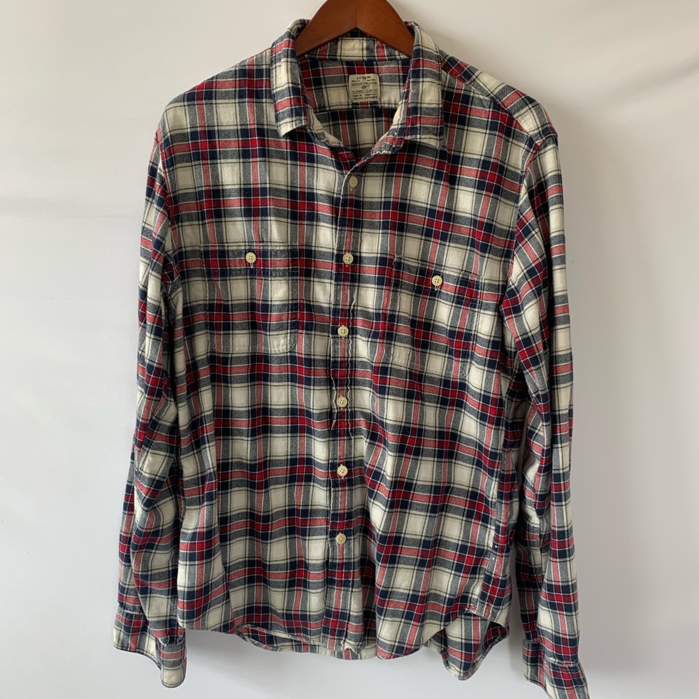 J.Crew  Button Down Flannel Shirt Men's Slim XL